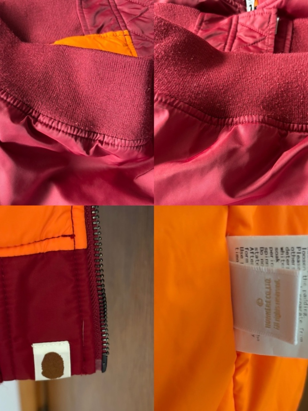BAPE SHARK sz S Red Maroon Padded Bomber Jacket Bathing Ape Japan - Picture 15 of 16